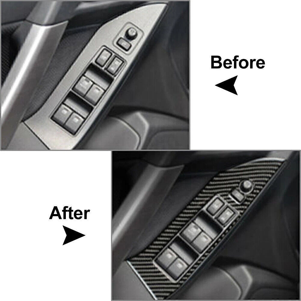 Carbon Fiber Window Lift Panel Switch Cover for Subaru Forester (2013–2018)