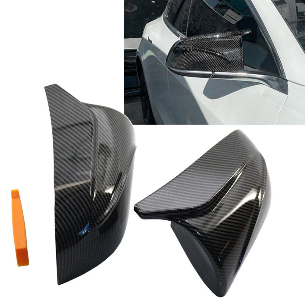 Pair Rear View Mirror Cover Trim for Tesla Model 3 (2017–2020)