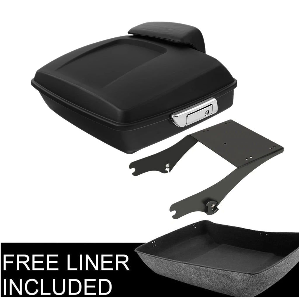 Trunk Backrest Pad Mount Rack for Harley Touring (1997–2008) Matt Black