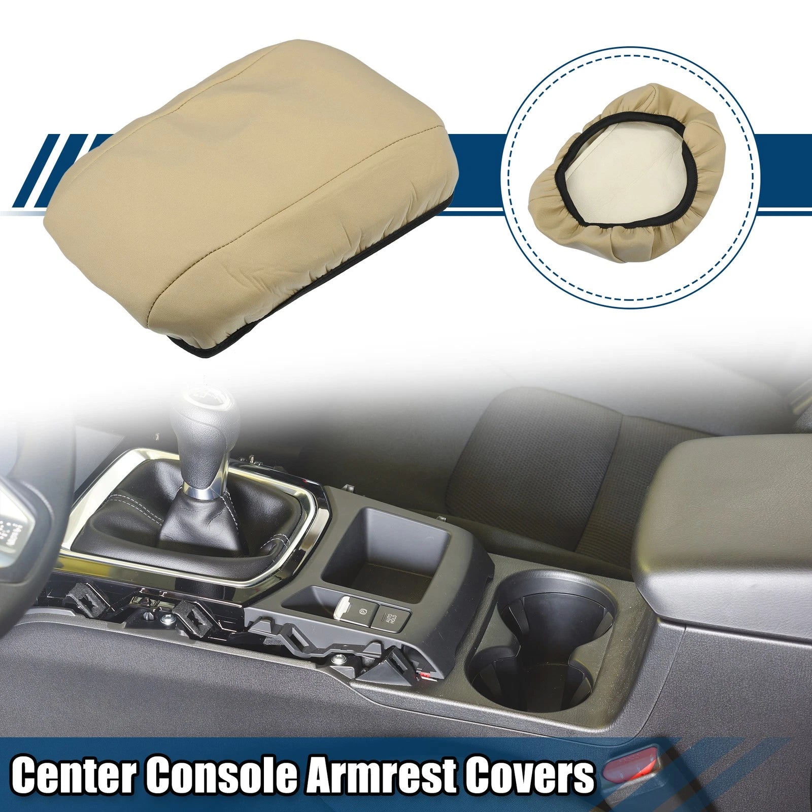 Car Center Console Armrest Covers Replacement for Mazda 6 2006–2015 Brown