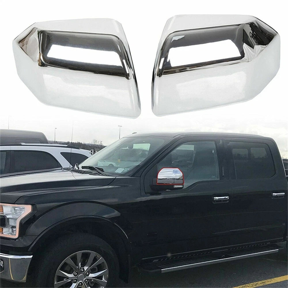 Set of 2 Chrome Side Mirror Covers for Ford F-150 (2015–2020)