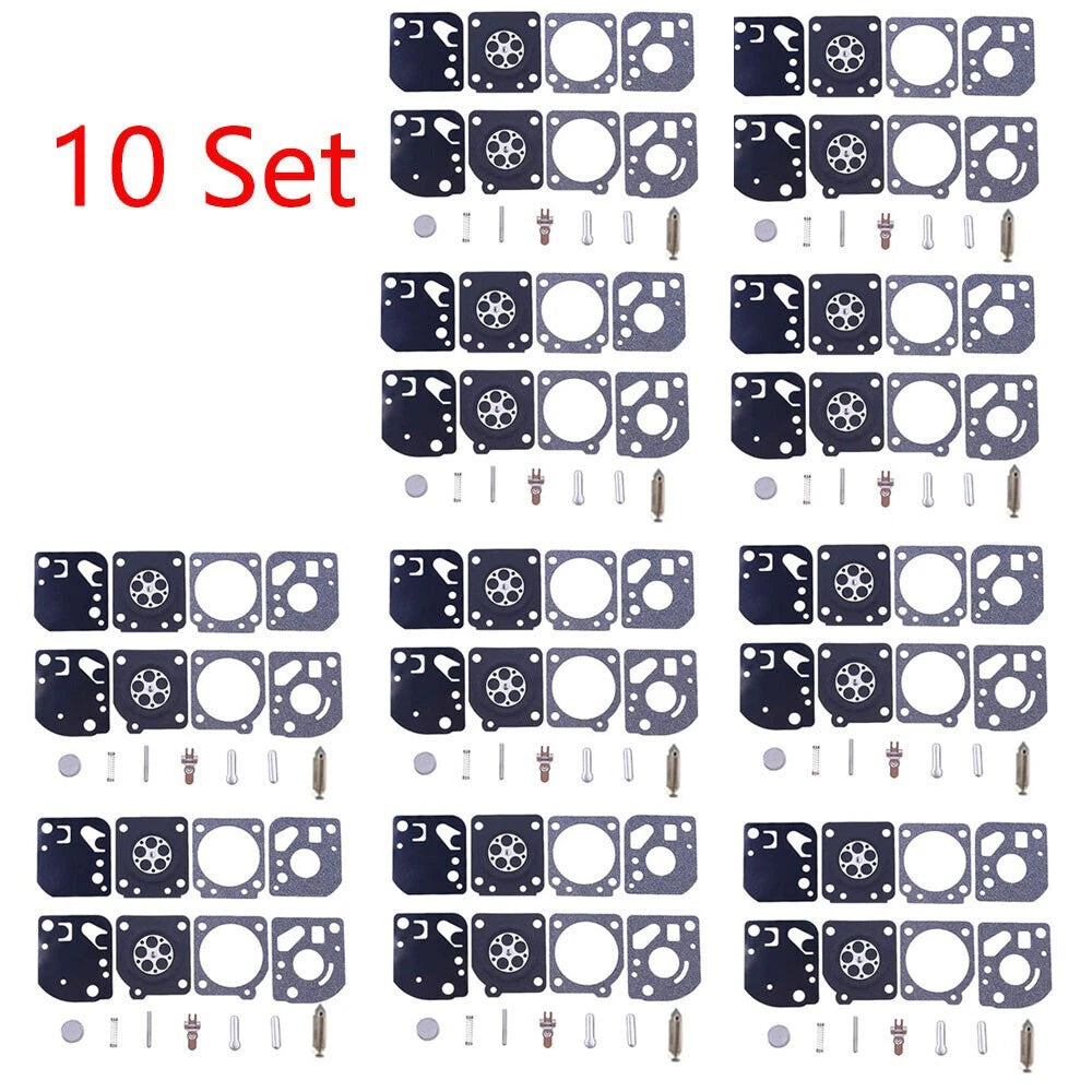 Set of 10 Carburetor Diaphragm Gasket Rebuild Kit for Zama RB-29