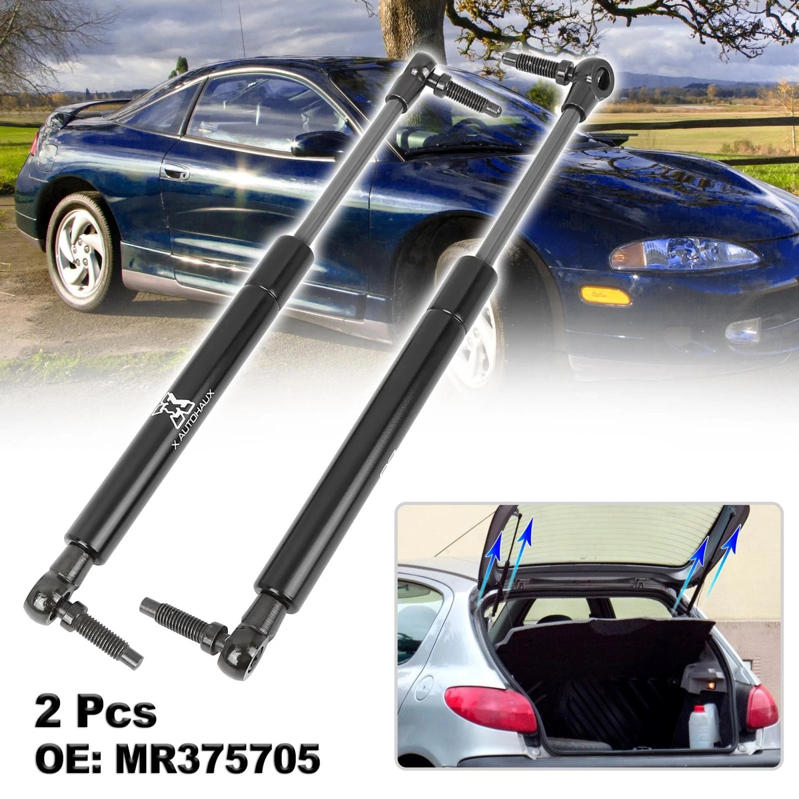 2pcs Rear Trunk Lift Supports Struts Replacement for Mitsubishi Eclipse (2002–2004)