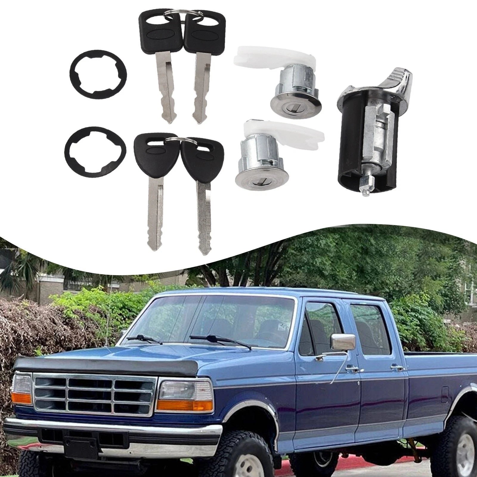 Door Locks and Ignition Switch Set for Ford Trucks