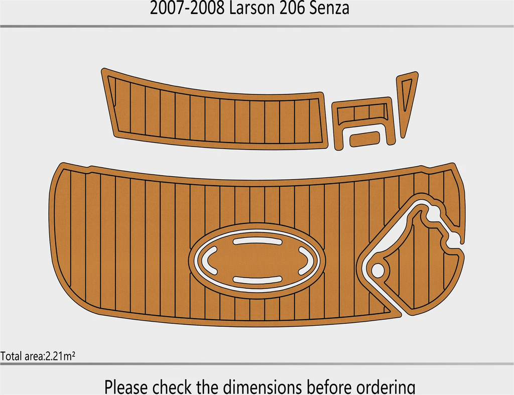 EVA Foam Pads for Larson 206 Senza (2007) Cockpit Swim Platform Mat