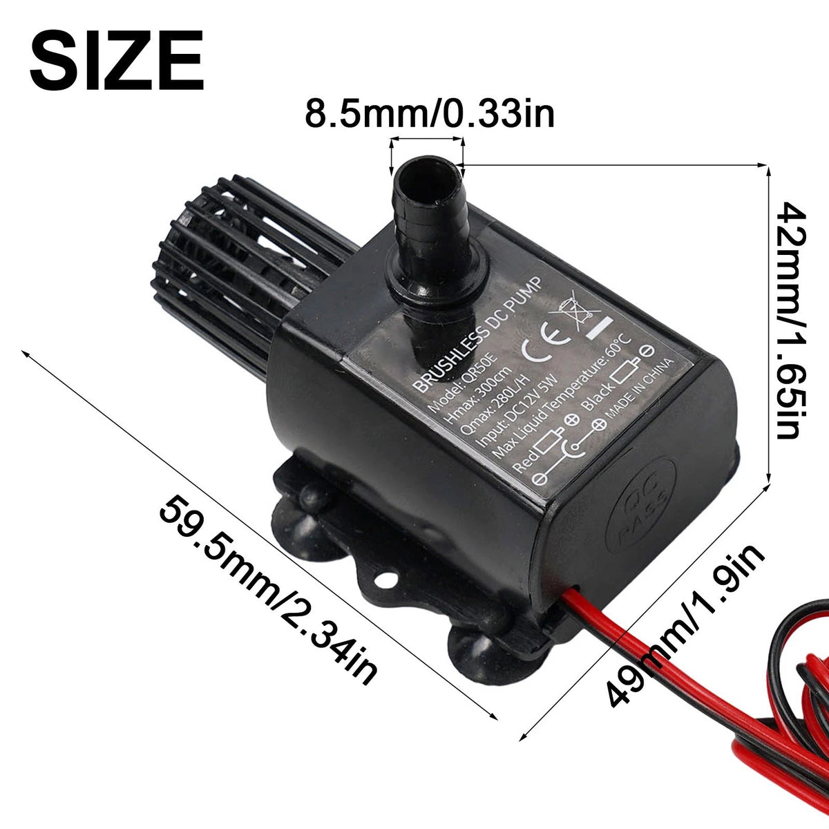 150cm Submersible Water Pump Filter for 12V Systems
