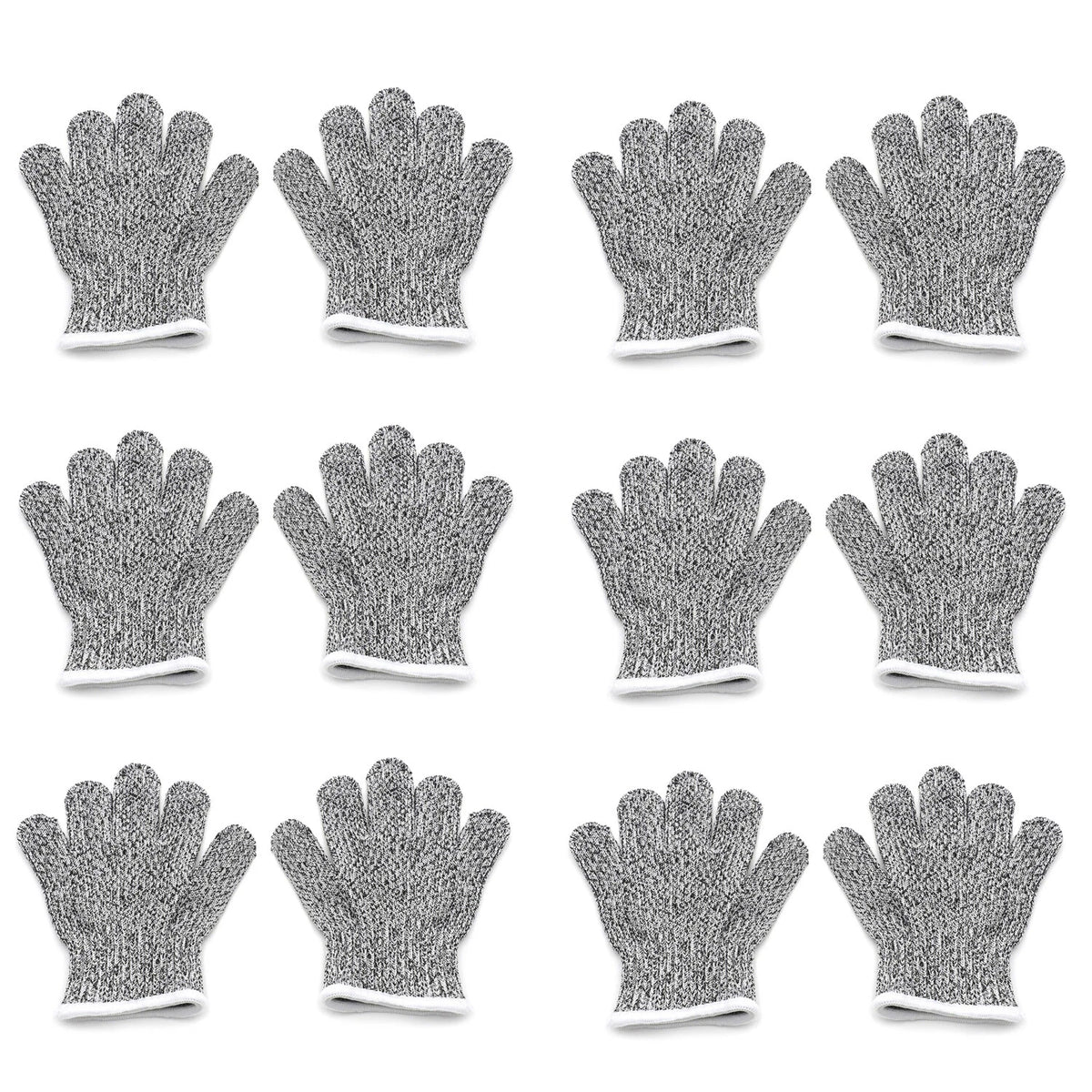 Cut-Resistant Stretch Gloves for Kids (6-8 Years) Level 5 Protection - 6 Pair