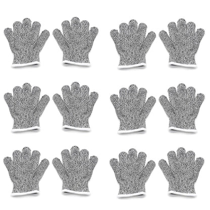 Cut-Resistant Stretch Gloves for Kids (6-8 Years) Level 5 Protection - 6 Pair