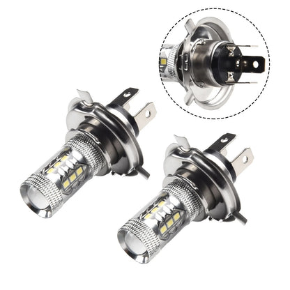 2X H4 Fog Lights for Motorcycle 12V 6000K Hi/Lo (74.5 cm)