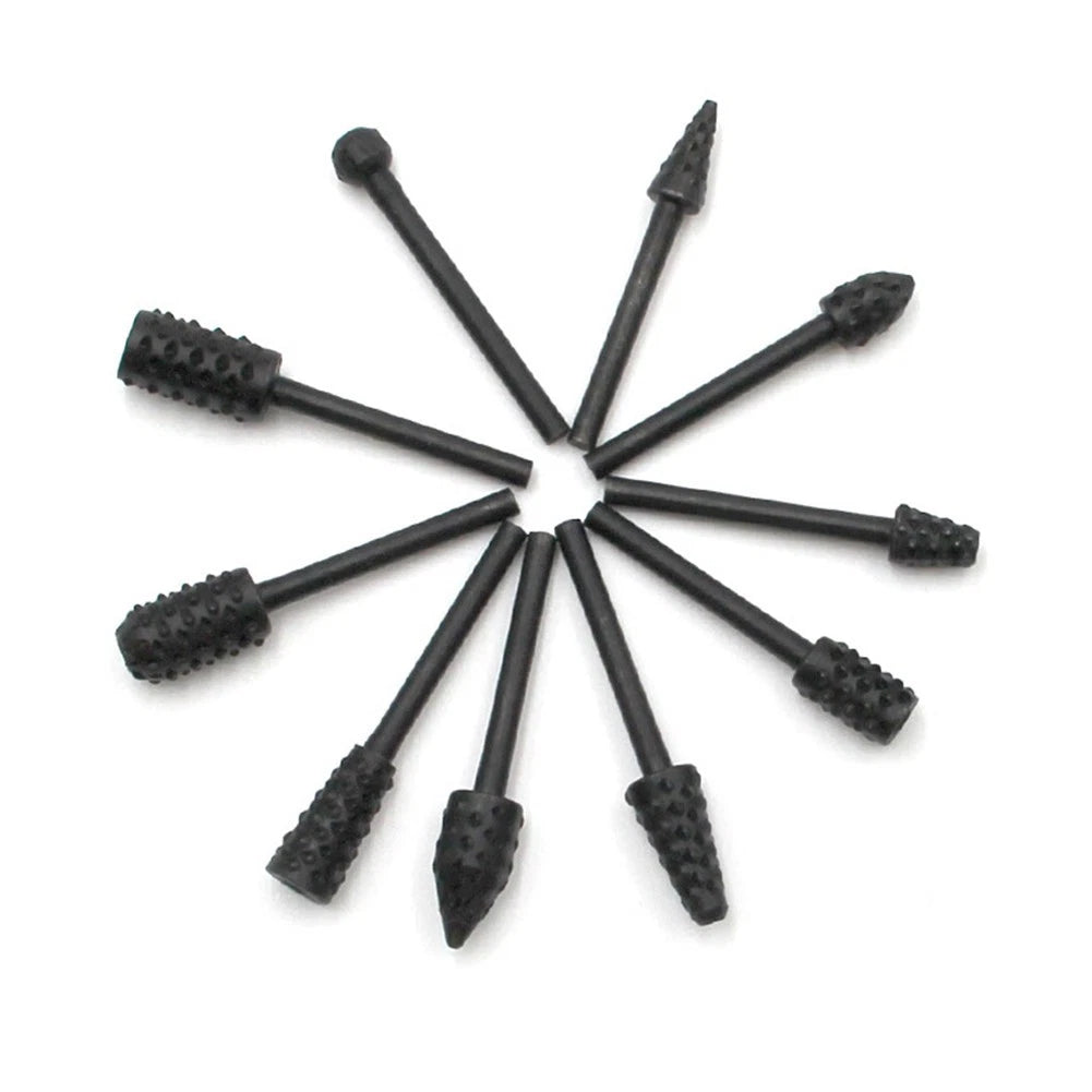 3mm Shank Rotary File Set of 10 for Grinding (40mm-45mm)