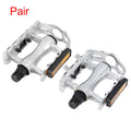 Bicycle Pedals Silver Tone Aluminum Alloy Pair for Cycling (Universal)