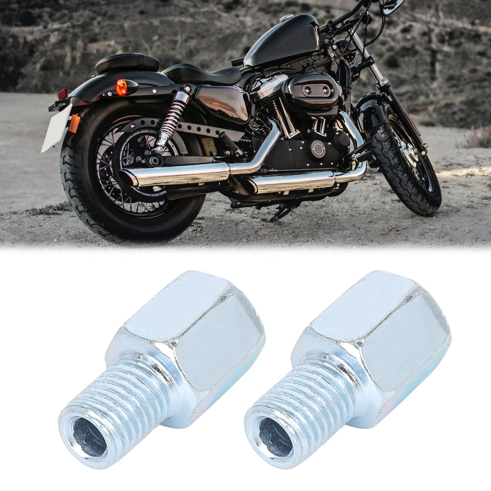 2pcs 10mm Left to Right Rearview Mirror Adapter for Motorcycle Bike