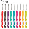 Set of 9 Ergonomic Crochet Hooks with Rubber Grip Handle