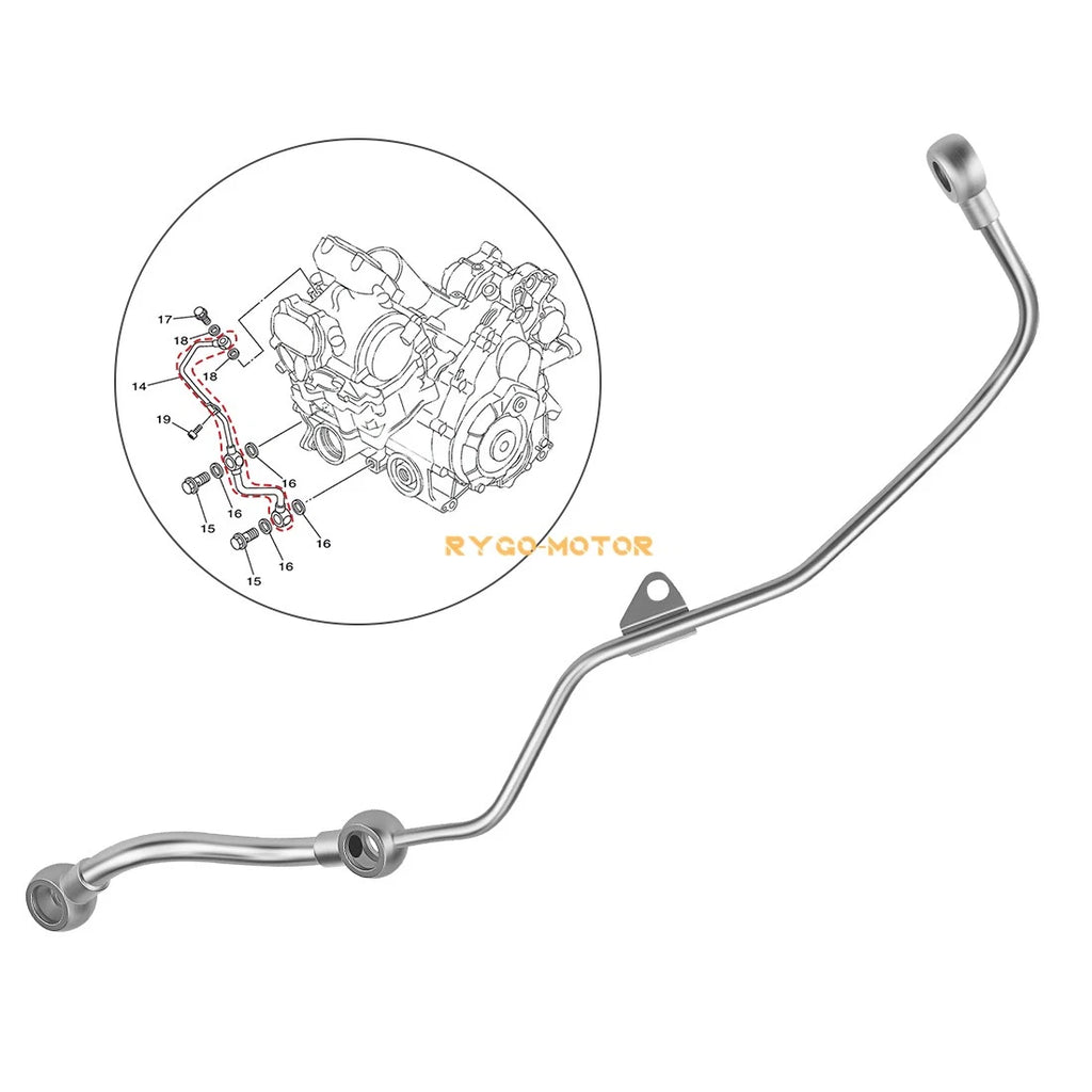 Oil Pump Line Delivery Pipe for Yamaha Grizzly 550 700, Rhino, Viking, Kodiak 700 (2007–2020)