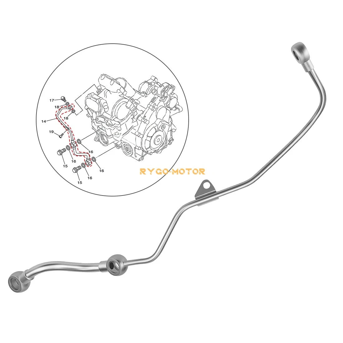 Oil Pump Line Delivery Pipe for Yamaha Grizzly 550 700, Rhino, Viking, Kodiak 700 (2007–2020)