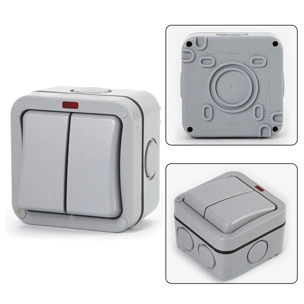 2X Weatherproof Junction Box for Outdoor Switch (IP66)
