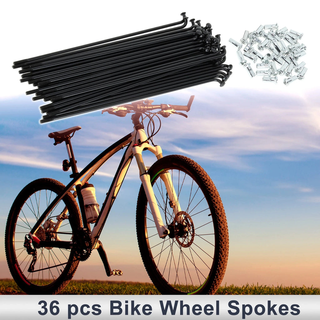 Bicycle Spoke Nipple Set 12G 149mm Carbon Steel Universal (Black)
