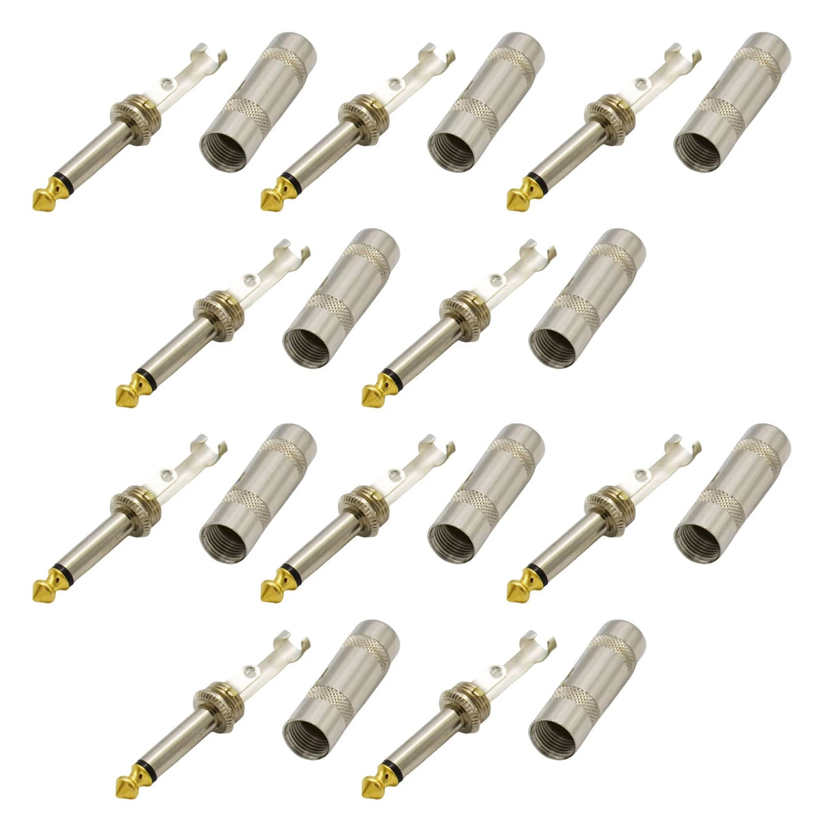 10PCS 6.35mm Mono Male Audio Speaker Adapter Plug Assembly