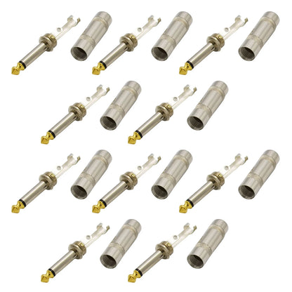 10PCS 6.35mm Mono Male Audio Speaker Adapter Plug Assembly