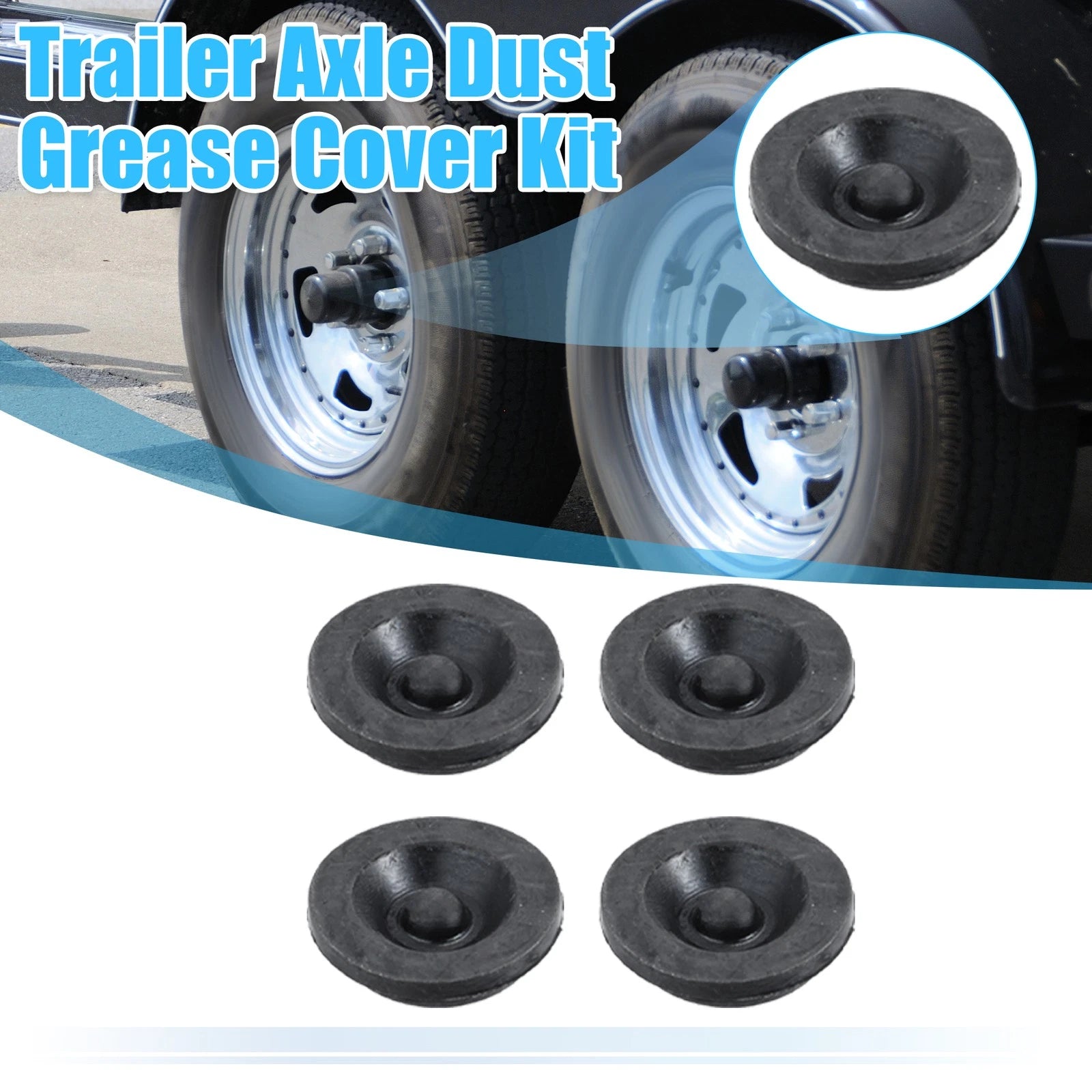Trailer Hub Dust Cap Set 1.46 in Rubber Plug for Dexter EZ Lube (2005–2015)