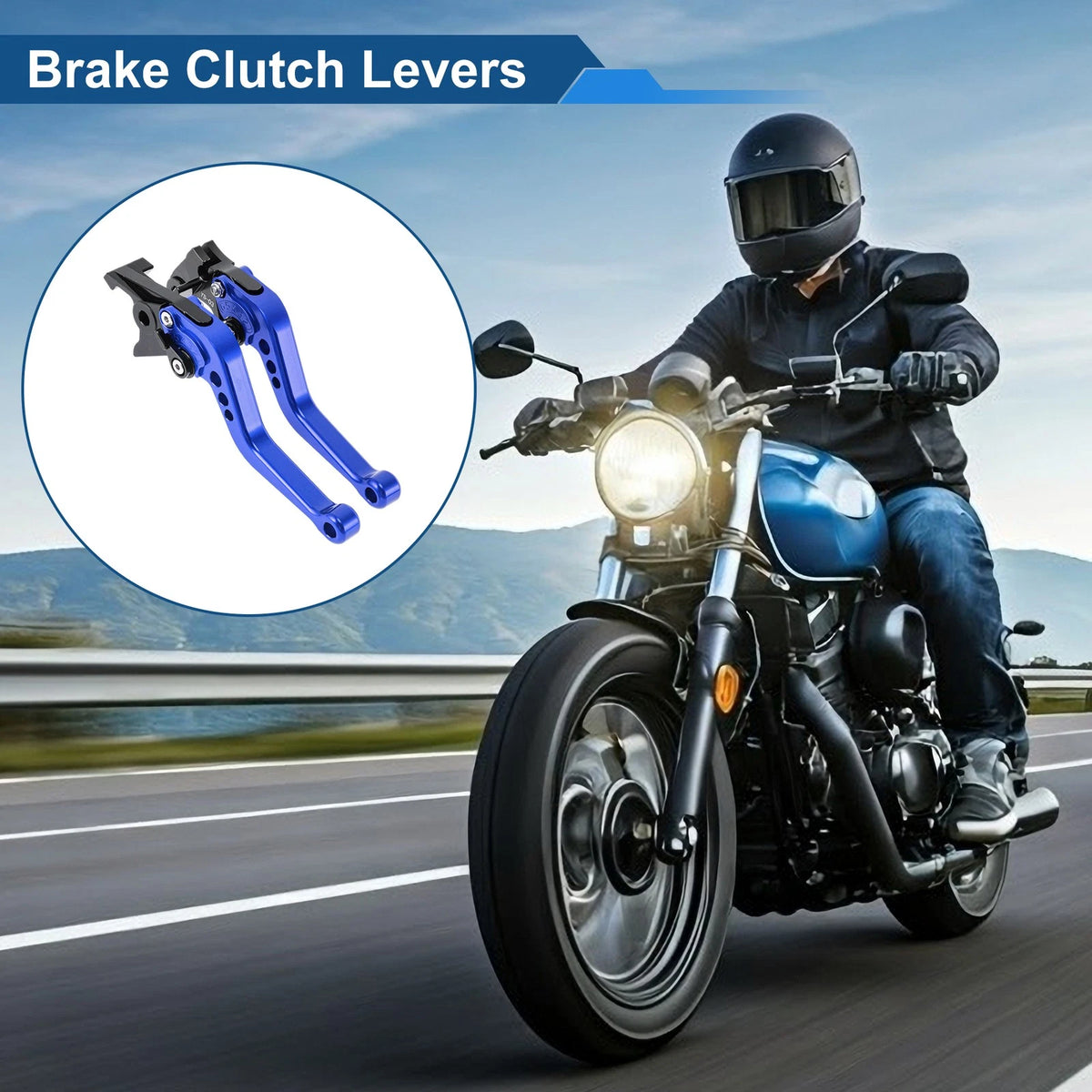 Short Brake Clutch Levers for Honda CB600F (2007–2013) - Blue, 1 Pair