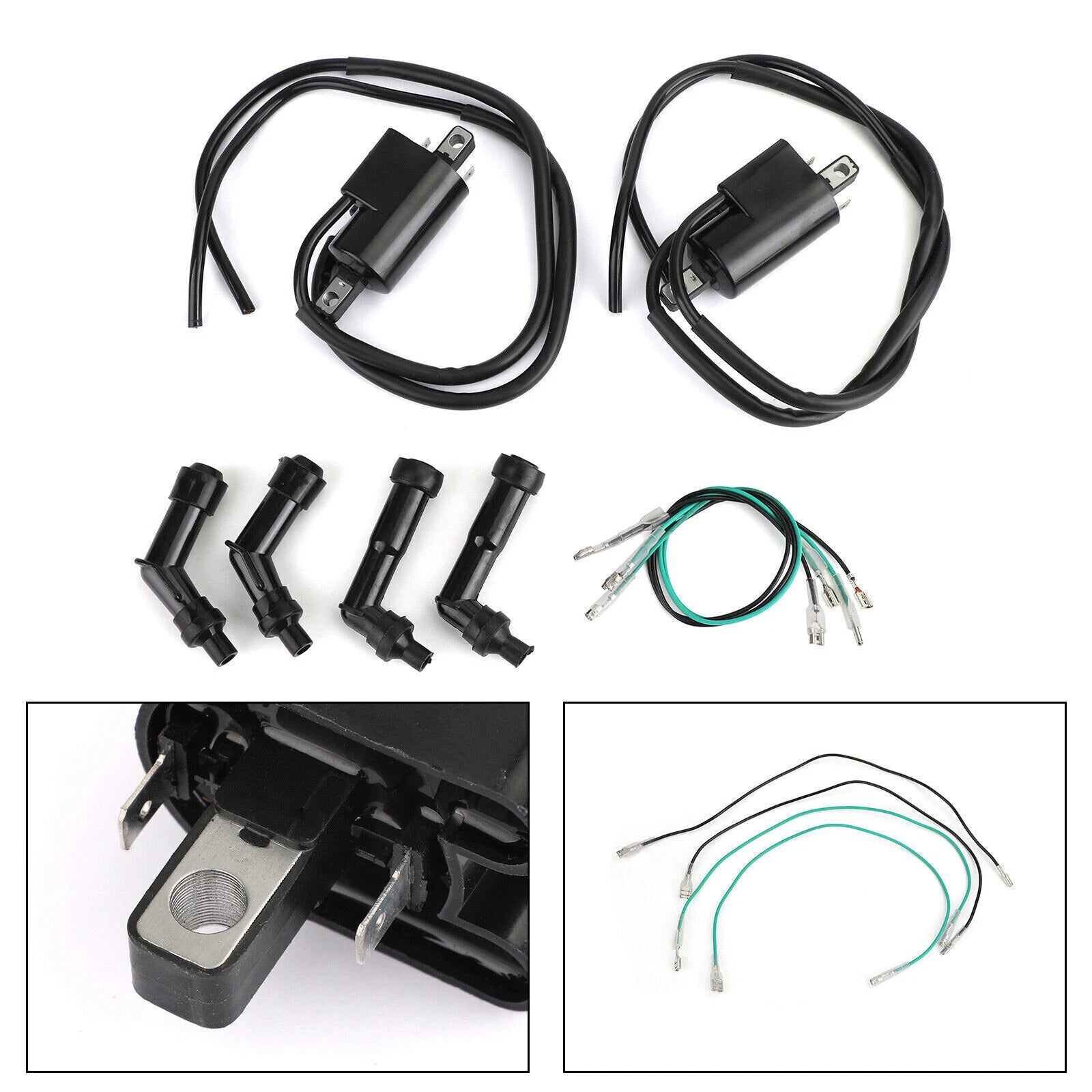 Ignition Coils & Spark Plug Caps for Honda CB350F CB400F CB500 CB550 (T9)