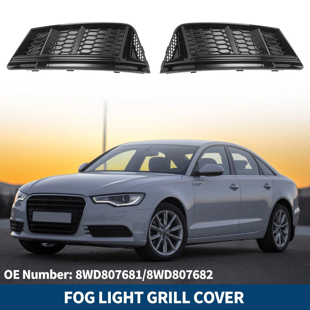 Front Fog Light Grille Pair for Audi A4 B9 (2016–2018)