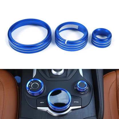 Multimedia Knob Ring for Alfa Romeo Giulia Stelvio (2017–2019) - Blue