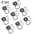 Set of 8 Carburetor Gasket Kit for Tecumseh Jiffy Ice Auger 30 & 31 (630978, 630932)