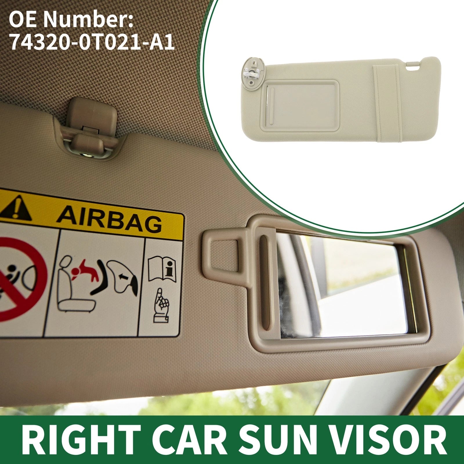 Left Sun Visor with Mirror for Toyota Venza 2009–2015