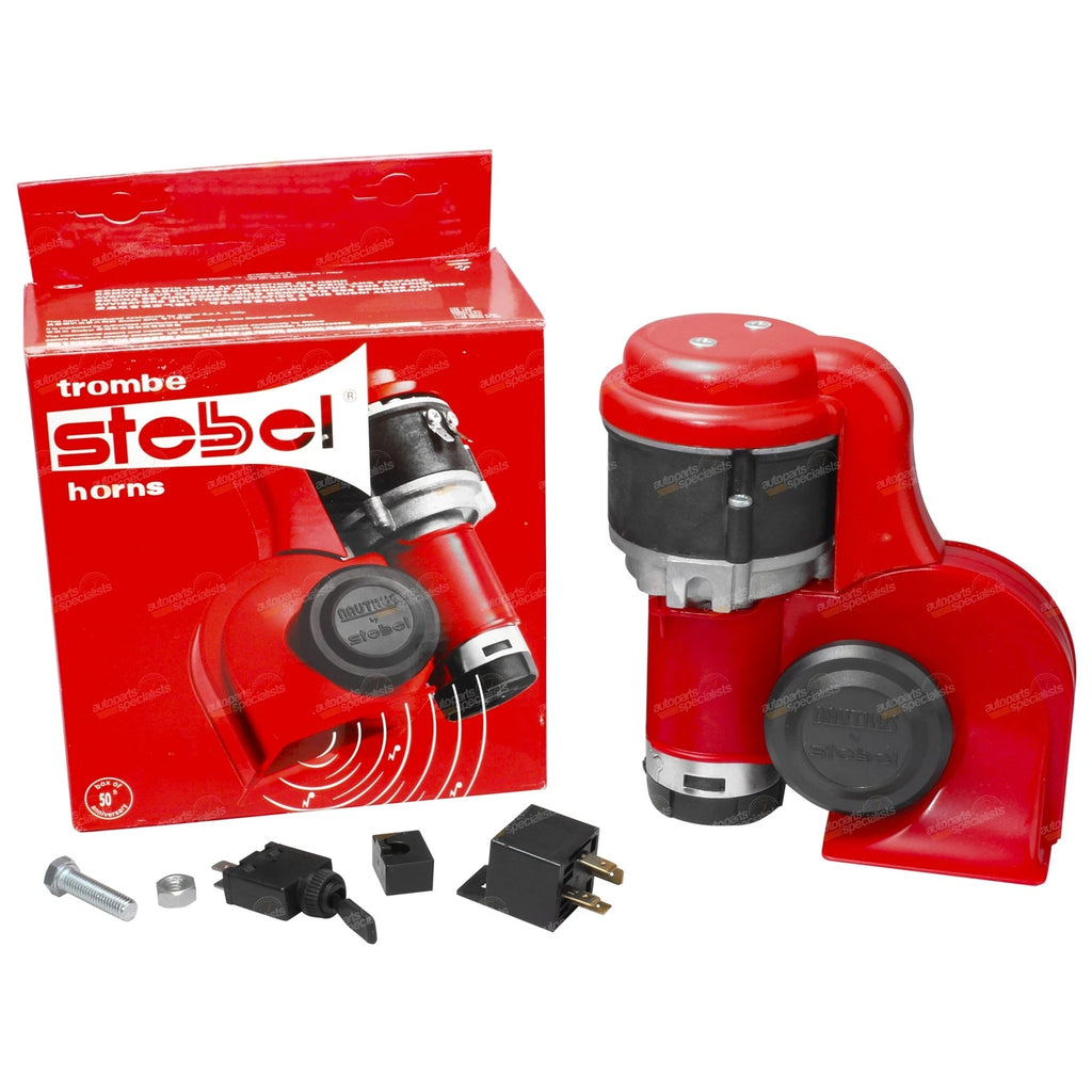 Stebel Nautilus Air Horn Kit for 24V Vehicles (139dB, Switchable Modes)