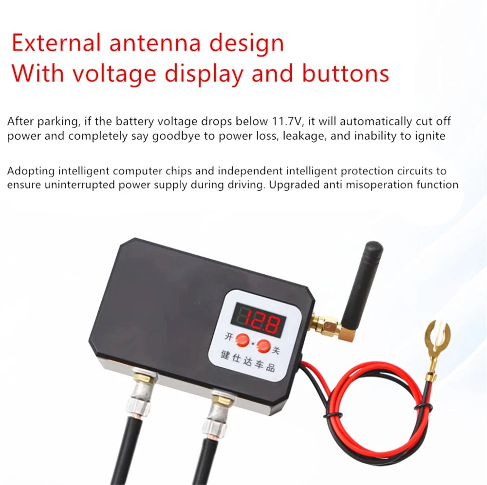 Wireless Car Battery Disconnect CutOff Isolator Master Switche Voltmeter Display