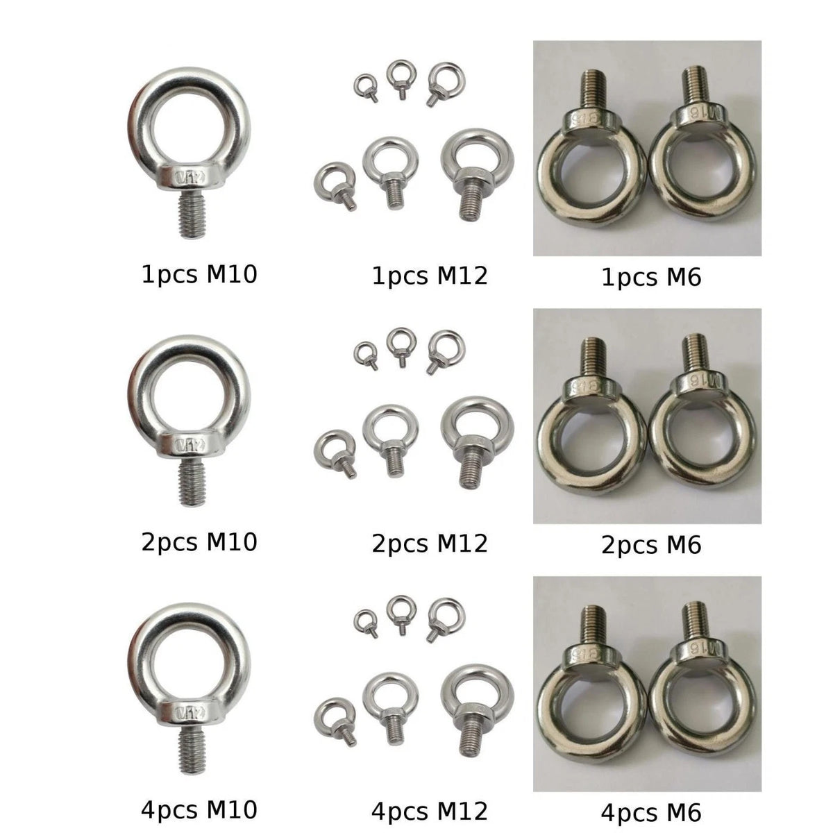Lifting Eye Bolt M6 for A4 (316 Marine Stainless Steel) (39mm Height)