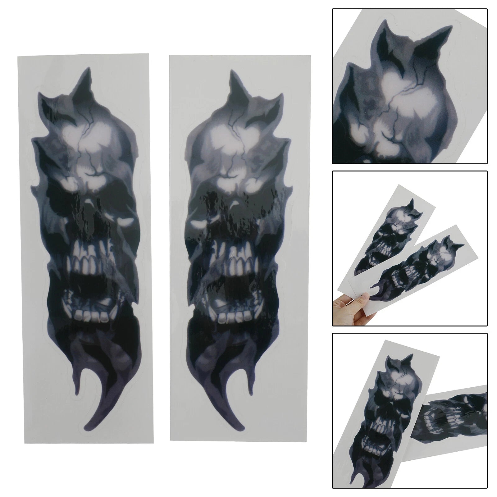 2X Front Fork Skull Decals for Motorcycle Touring T9