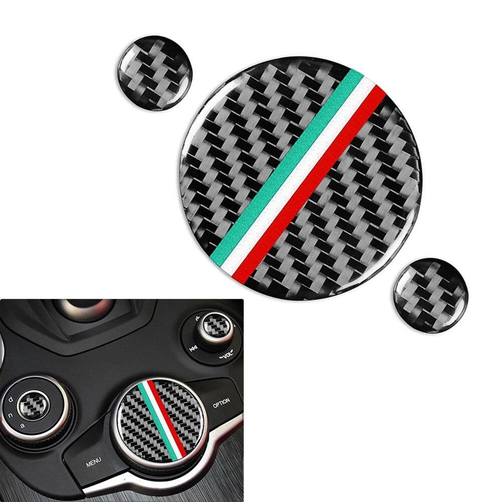 3PCS Center Console Switch Button Cover Trim for Alfa Romeo Giulia (2017–2019)