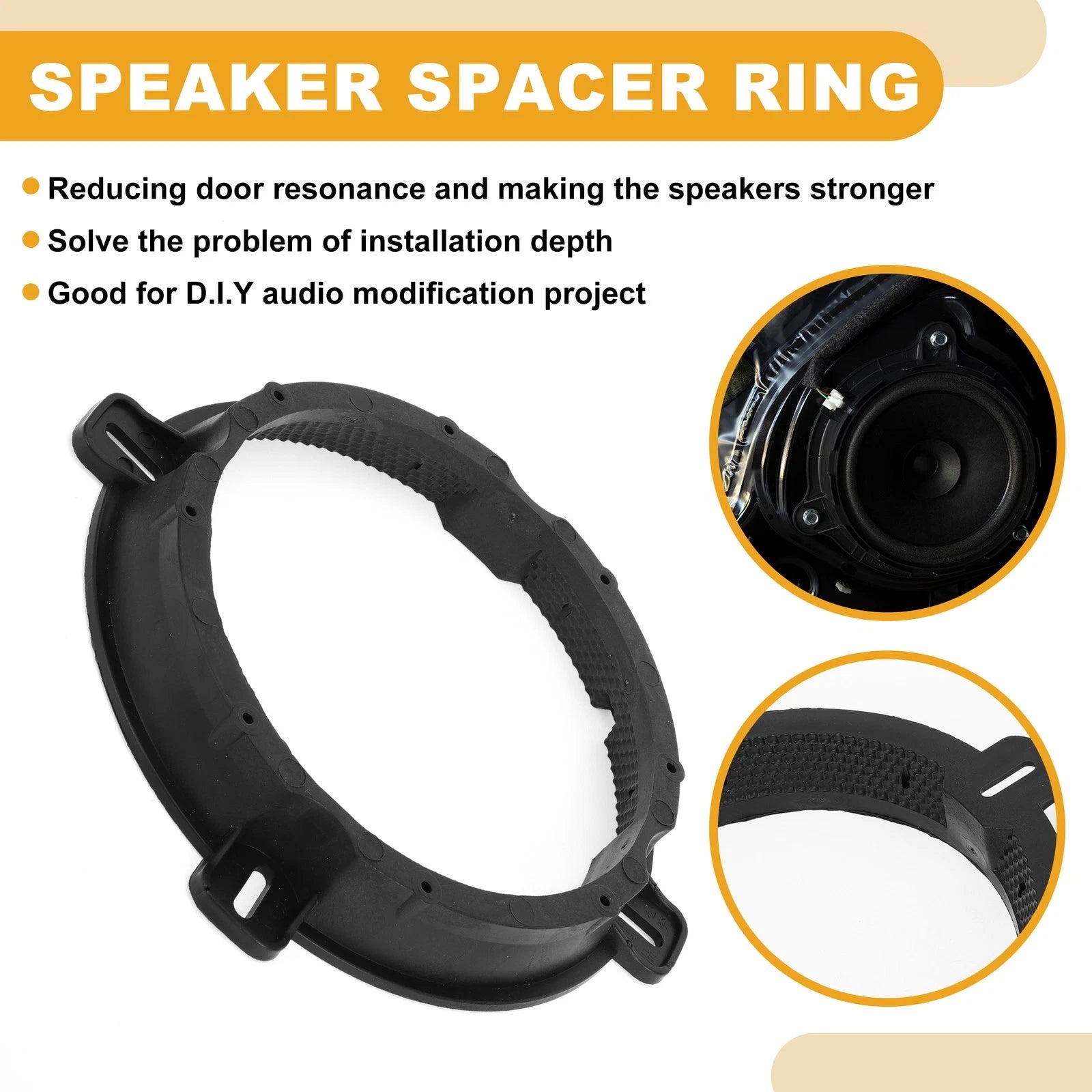 Subwoofer Mounting Spacer Bracket Ring 2pcs for Hyundai 6.5in ABS (2000–2010)