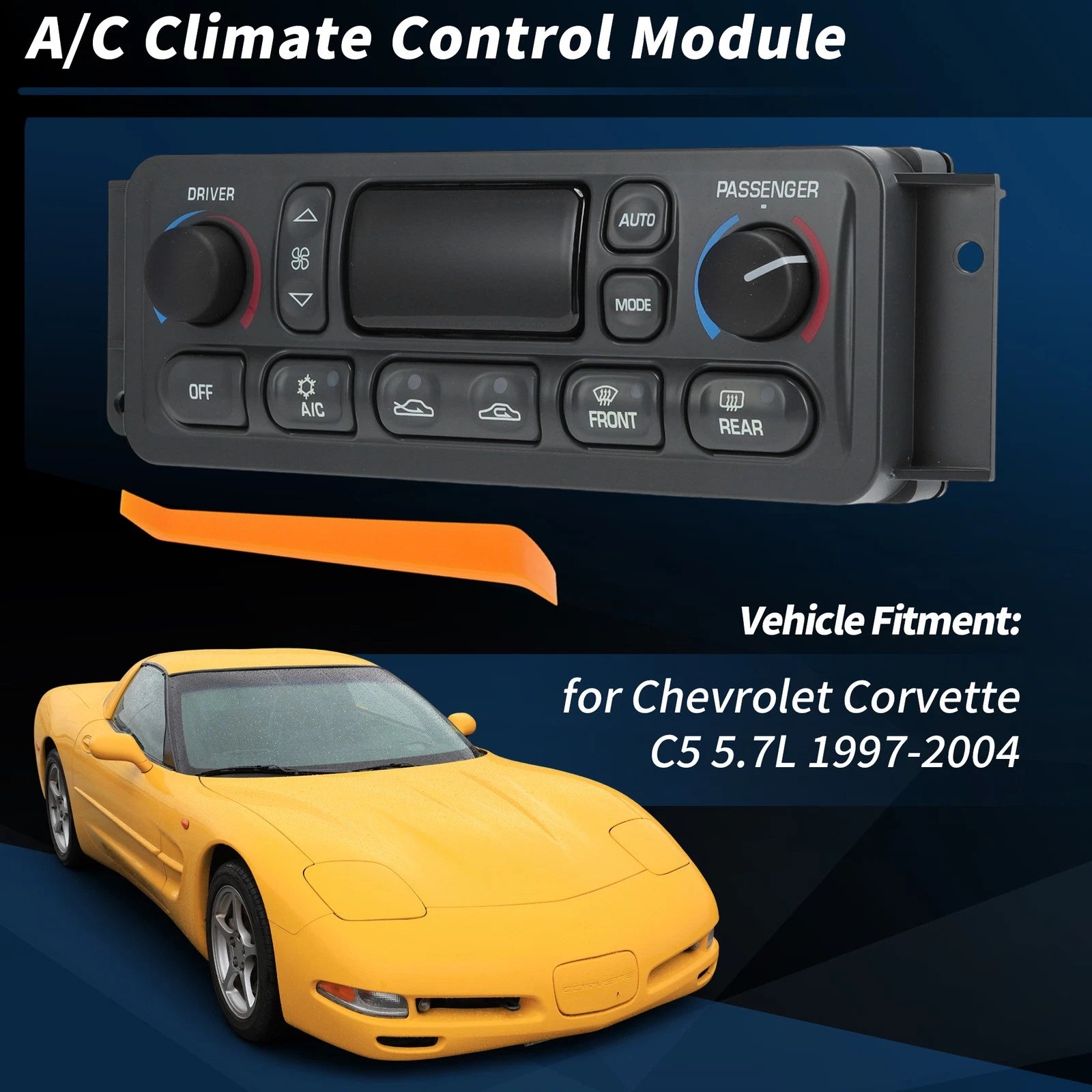 A/C Heater Climate Control Module Panel for Chevrolet Corvette C5 (1997–2004)