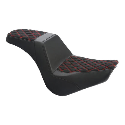 2X Black Red Driver Passenger 2-Up Seat for Harley Softail Street Bob (2018–2025)