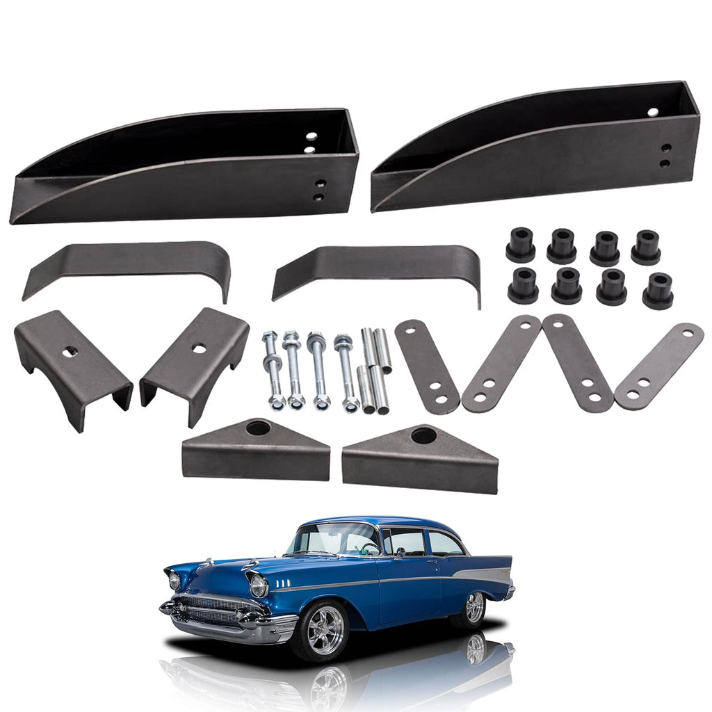 Rear Leaf Spring Relocation Bracket Kit for Chevy Belair 210 150 (1955–1957)
