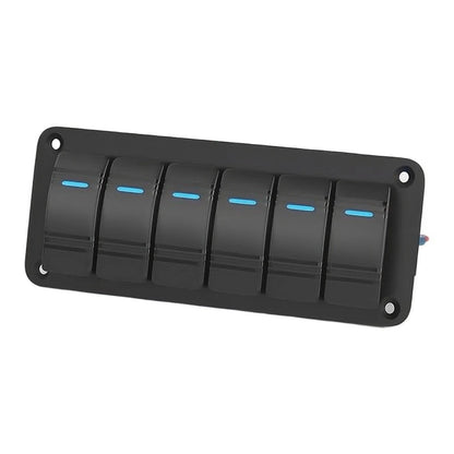 6 Gang Rocker Switch with LED Indicator for Car Yacht RV