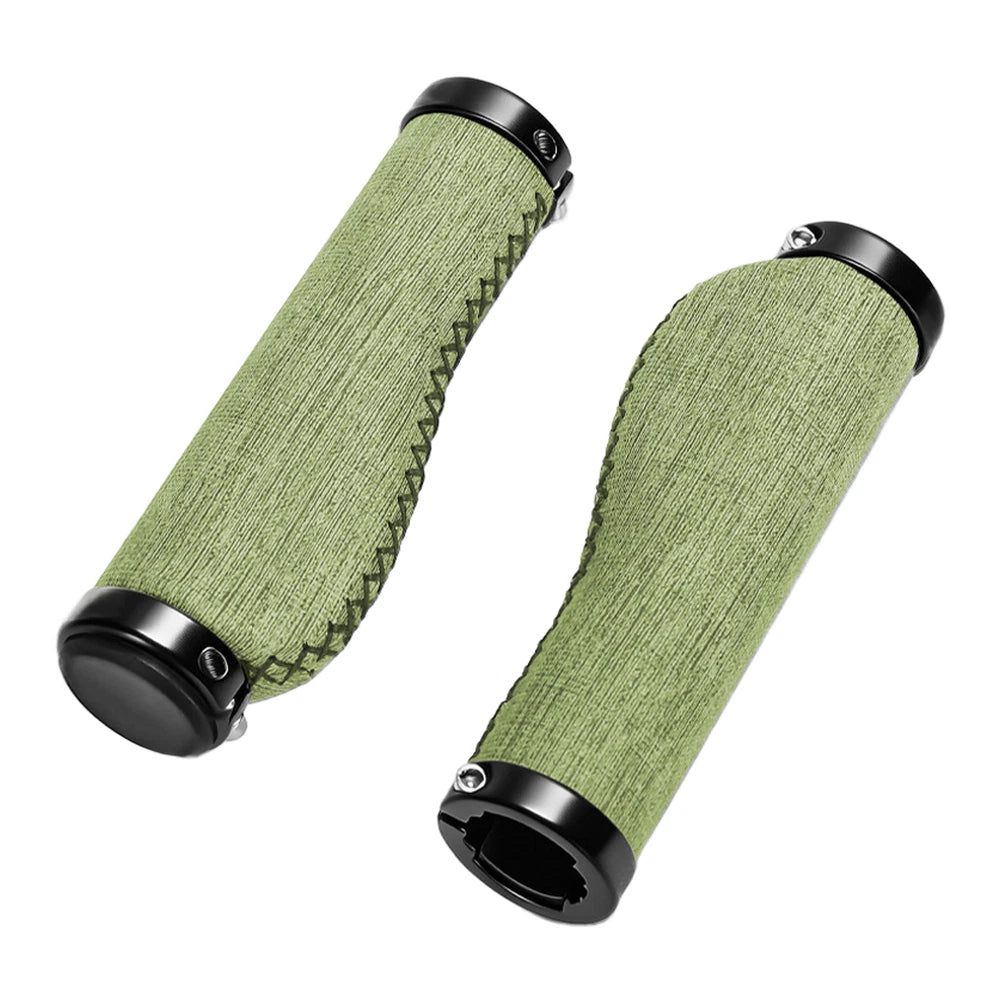 Ergonomic PU Leather Bicycle Grips for 22.2mm Handlebars