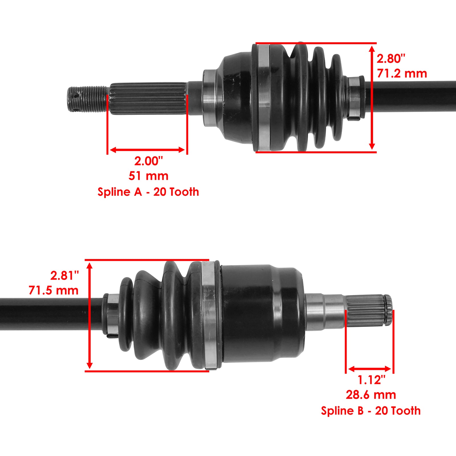 Front Left Right CV Axle Replacement for Suzuki King Quad (2005–2008)