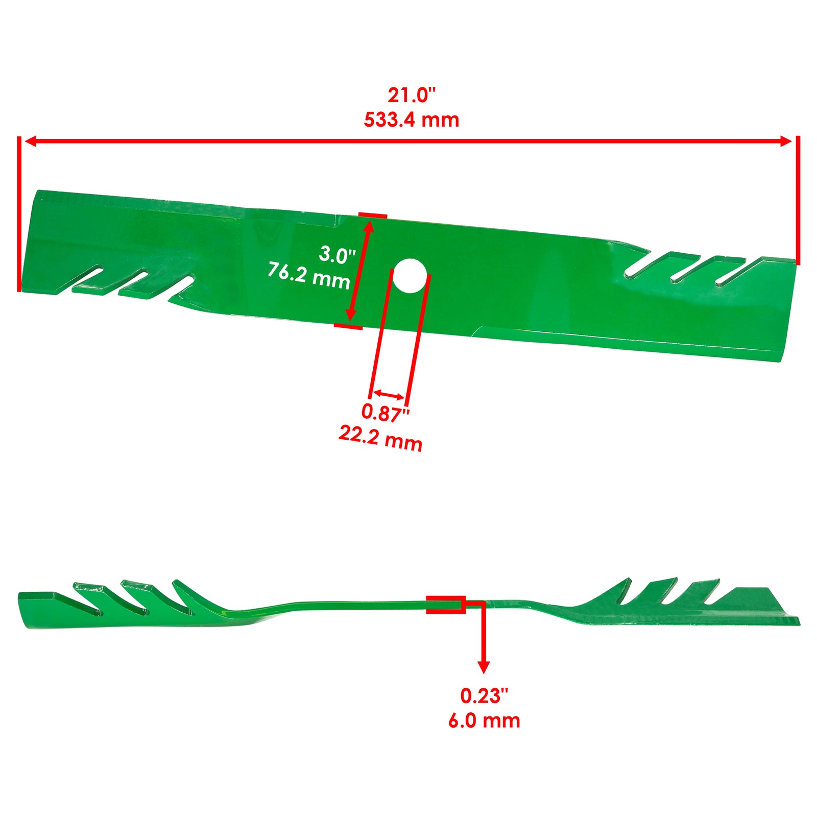 Toothed Deck Blade 21 in Circle Hole 60 in for John Deere (1959–2014)