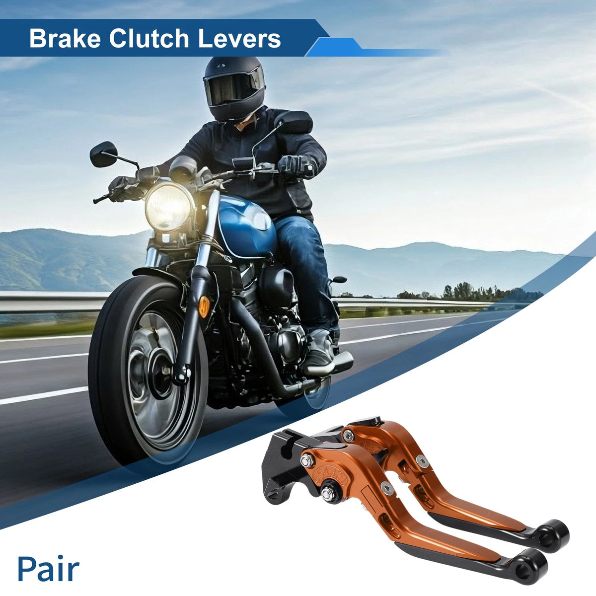 Adjustable Brake Clutch Lever Set for Yamaha MT125 (2014–2021) Orange Black