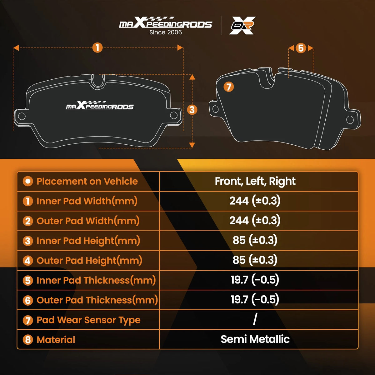 Front Brake Pads for IC Corporation BE CE RE Bus (D786 P786)