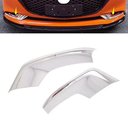 2X Chrome Front Fog Light Frame Cover Trim for Mazda 3 Sedan (2019–2020)