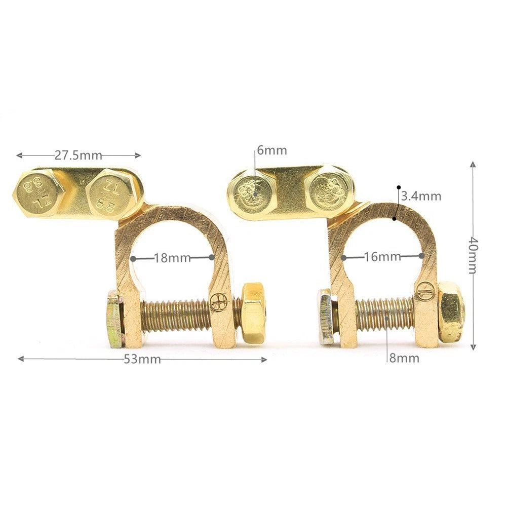 2Pcs Brass Terminals for Secure Connections (Universal)