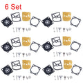 Set of 6 Carburetor Kits for Jonsered 2041 2045 2050 (ZAMA RB-45 C1Q HUSQVARNA H45/49)