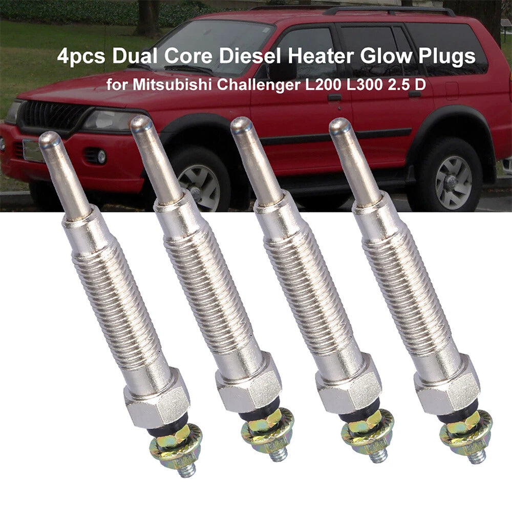 4x Heater Glow Plug For Mitsubishi L200 L300 Challenger 2.5 D TD Diesel MD301950