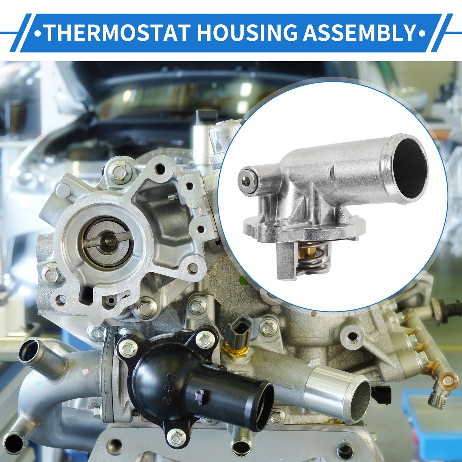 Engine Coolant Thermostat Housing Assembly for Dodge Challenger Charger (2009–2023)